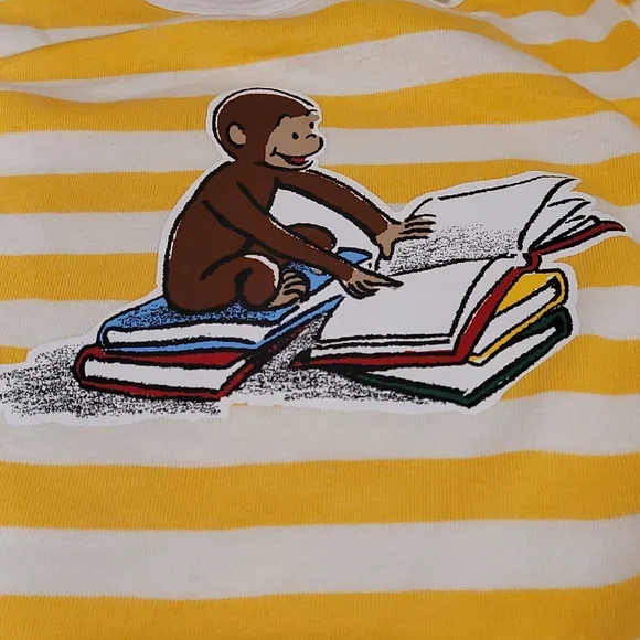 NWT Hanna Andersson Curious George Story Time Long John Pajama Set. - Picture 6 of 11